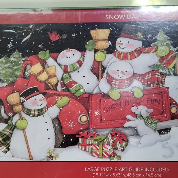 Lang Companies Snowy Lights 750 Piece Puzzle Susan Wingets SAM SNOWMAN 3 Feet - Picture 8 of 9